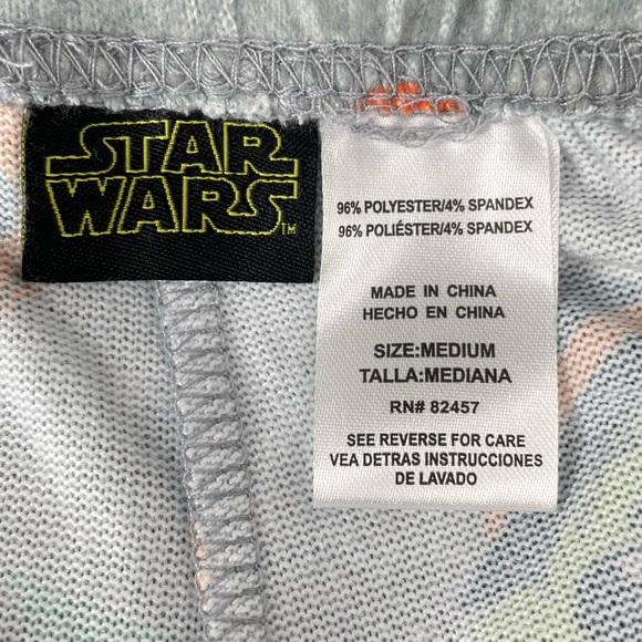 Star Wars The Mandalorian Baby Yoda Halloween Pajama Bottoms Gray Size Medium - Picture 5 of 7